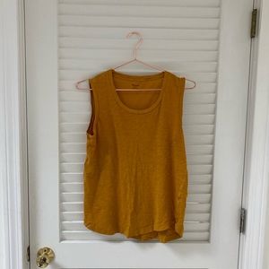 Madewell Whisper Cotton Muscle Tank / Gold / Small